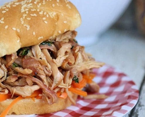 Smoky Thai Pulled Chicken Sandwiches