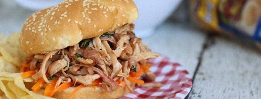 Smoky Thai Pulled Chicken Sandwiches