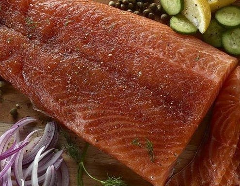 Bourbon-Glazed Cold Smoked Salmon