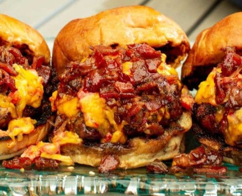 Pimento Cheese Burger with Bacon Jam