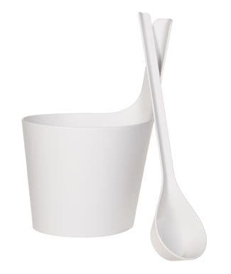 Rento Pisara White Sauna Bucket & Ladle